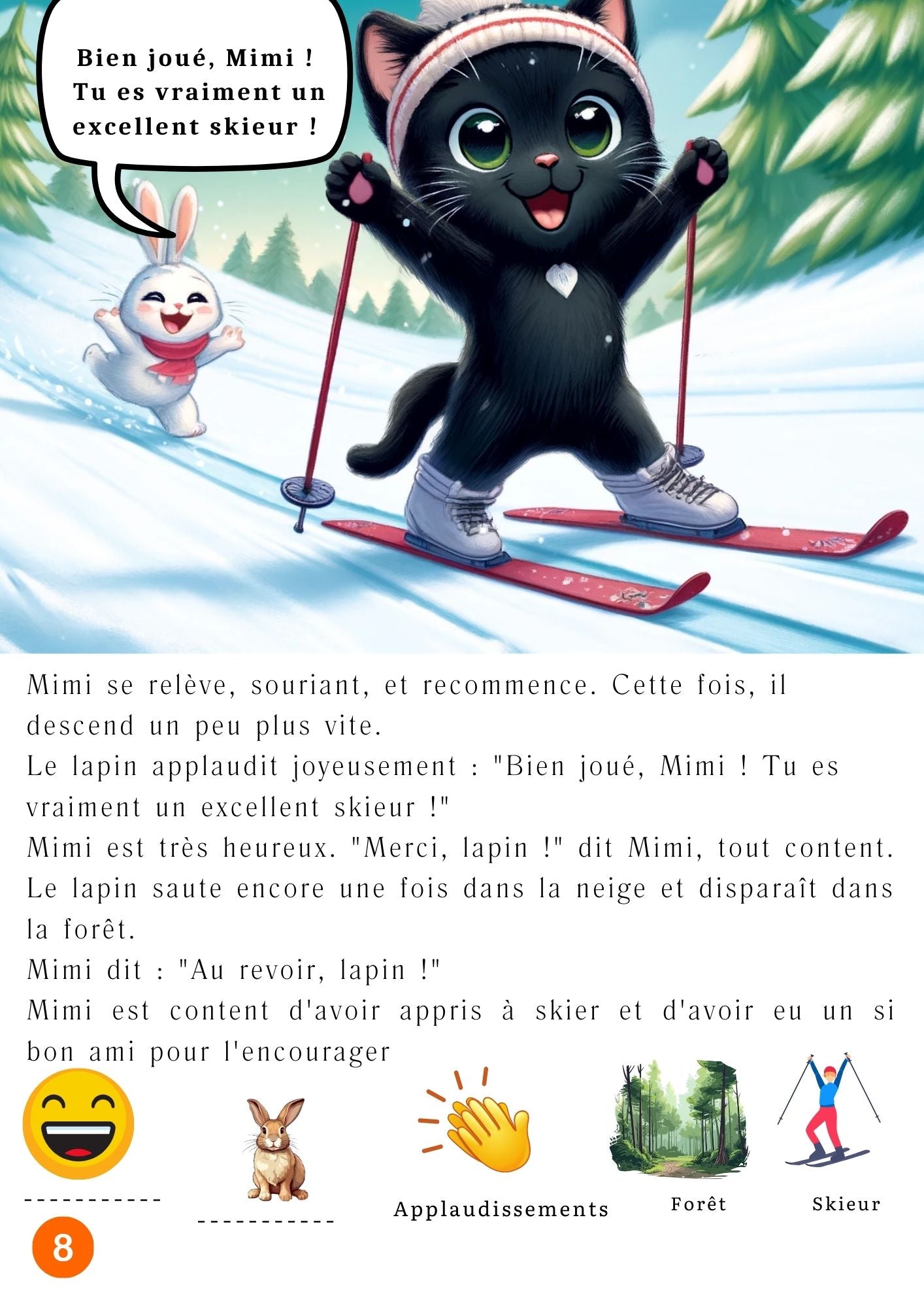 Mimi joue au ski – Apprendre le français par les histoires (Niveau A1)